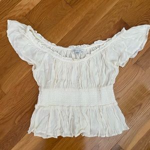 American Eagle White Blousy Top
